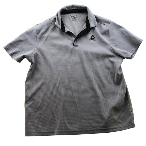 Reebok Mens Polo Shirt Size XL Short Sleeve Casual Performance Gray Classic - Picture 1 of 9